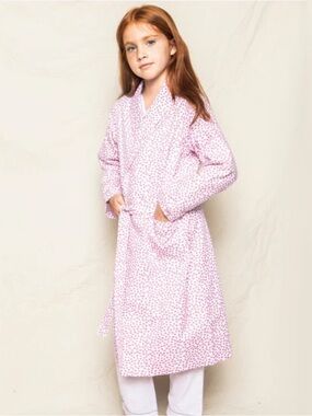 Petite Plume Kid's Twill Pajama Robe in Sweethearts Size 9/10
